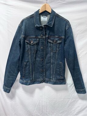 Denim Jacket - Women Sz Large, Classic Dark Blue, Old Navy